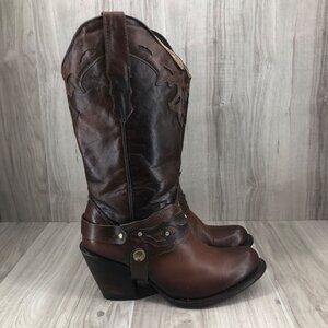 Caballerango Boots Womens 7 Brown Leather Slip On Western Cowboy Rodeo